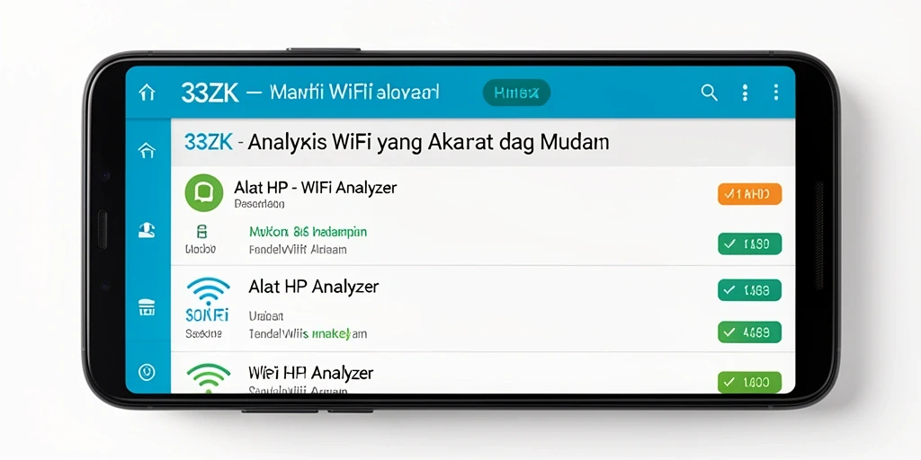 Antarmuka utama aplikasi 33ZK menampilkan analisis jaringan WiFi secara jelas.