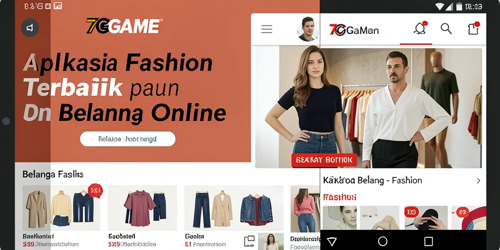 Tampilan antarmuka aplikasi 7GAME yang user-friendly dalam kategori Fashion.