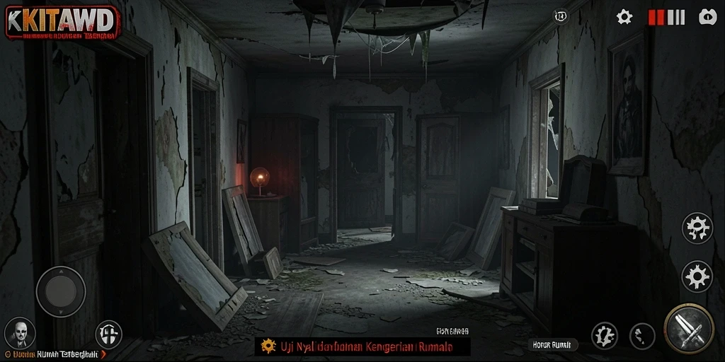 Tampilan menegangkan dari antarmuka game horor KITAWD.