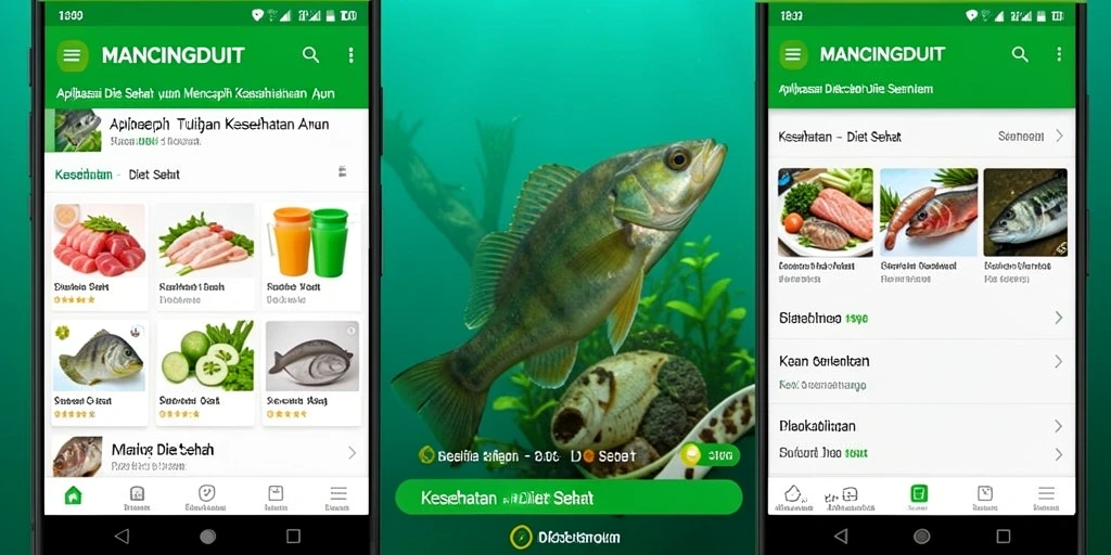 Tampilan antarmuka MANCINGDUIT dengan fitur Diet Sehat.
