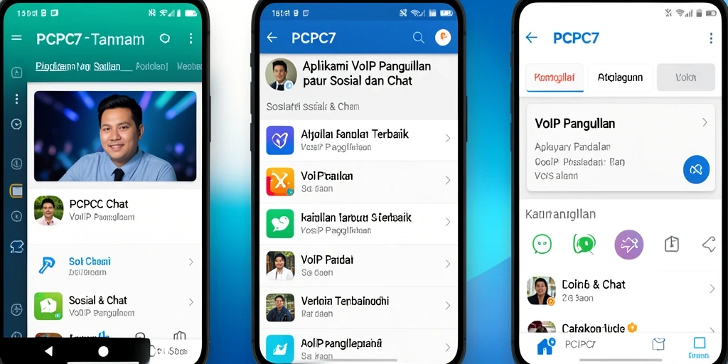 Antarmuka pengguna PCPC7 yang sederhana dan menarik untuk VoIP Panggilan.