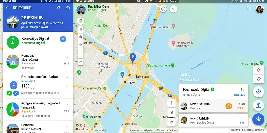 Screenshot antarmuka REJEKIHUB menampilkan kompas digital yang akurat.