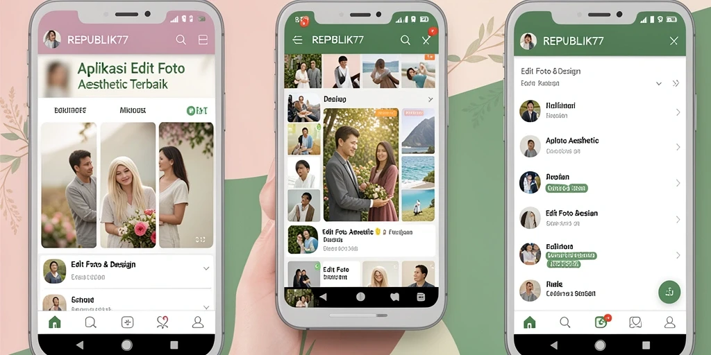 Tampilan antarmuka intuitif dan fitur pengeditan foto estetika.