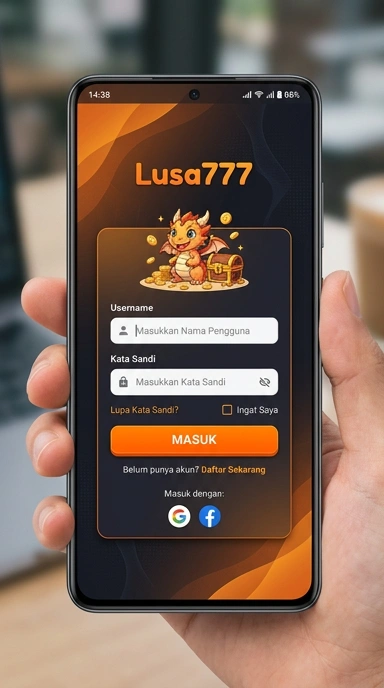 Tampilan halaman login lusa777